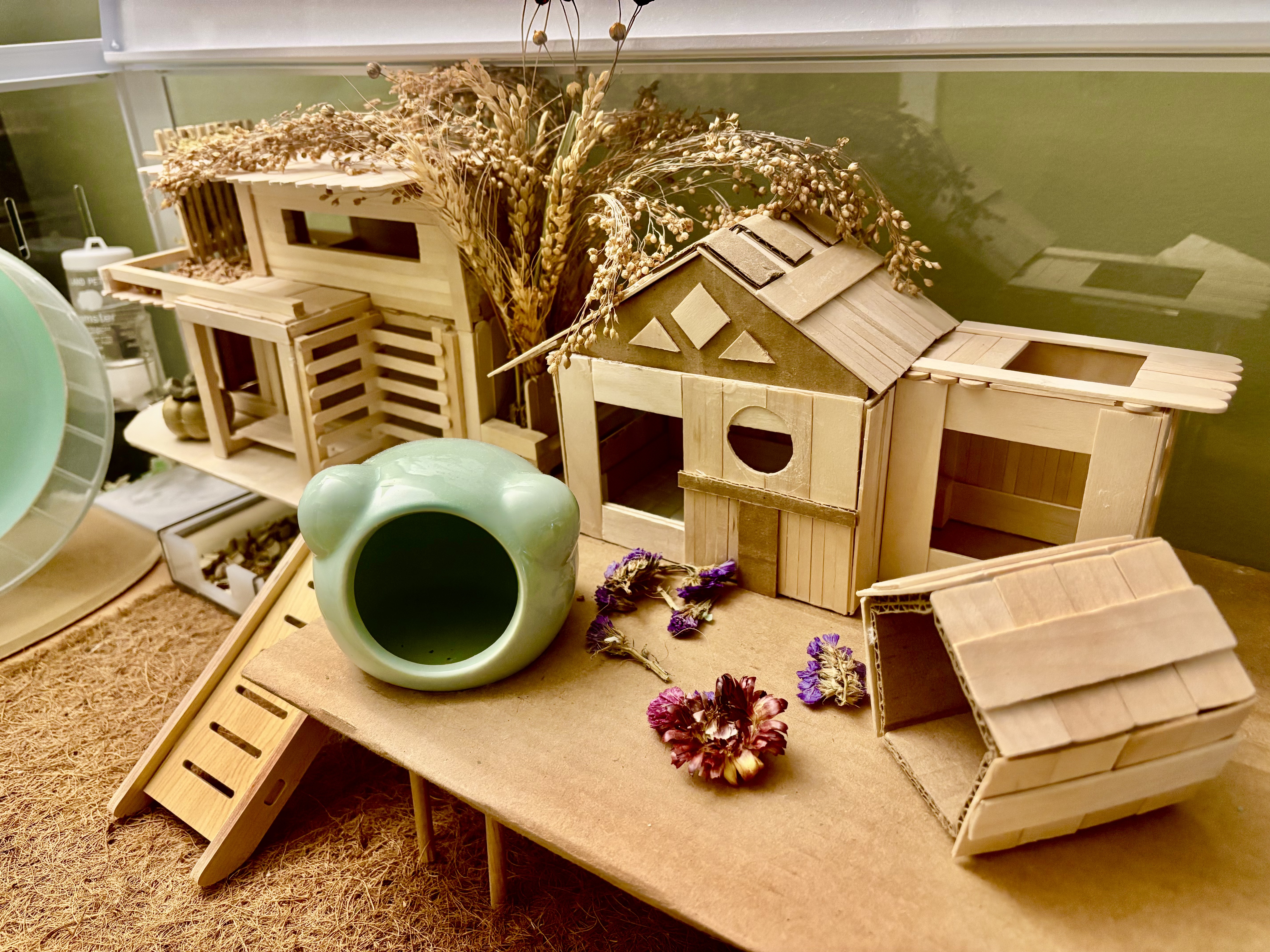 Handmade hamster house and habitat